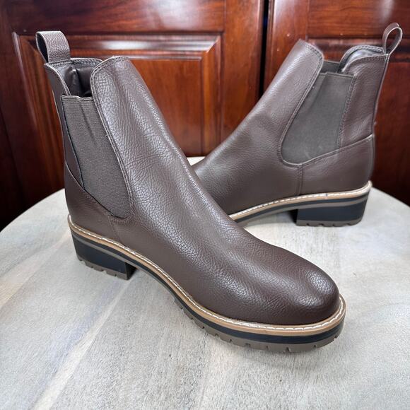 Kensie Womens Khai Chelsea Boots Size 8.5 Brown Slip On Ankle Boots New - Picture 3 of 14